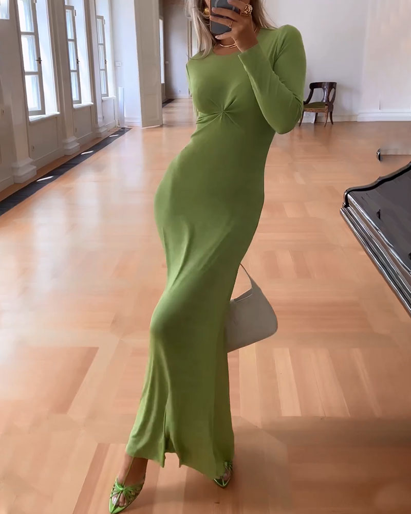 Chic waist-fitting long dress
